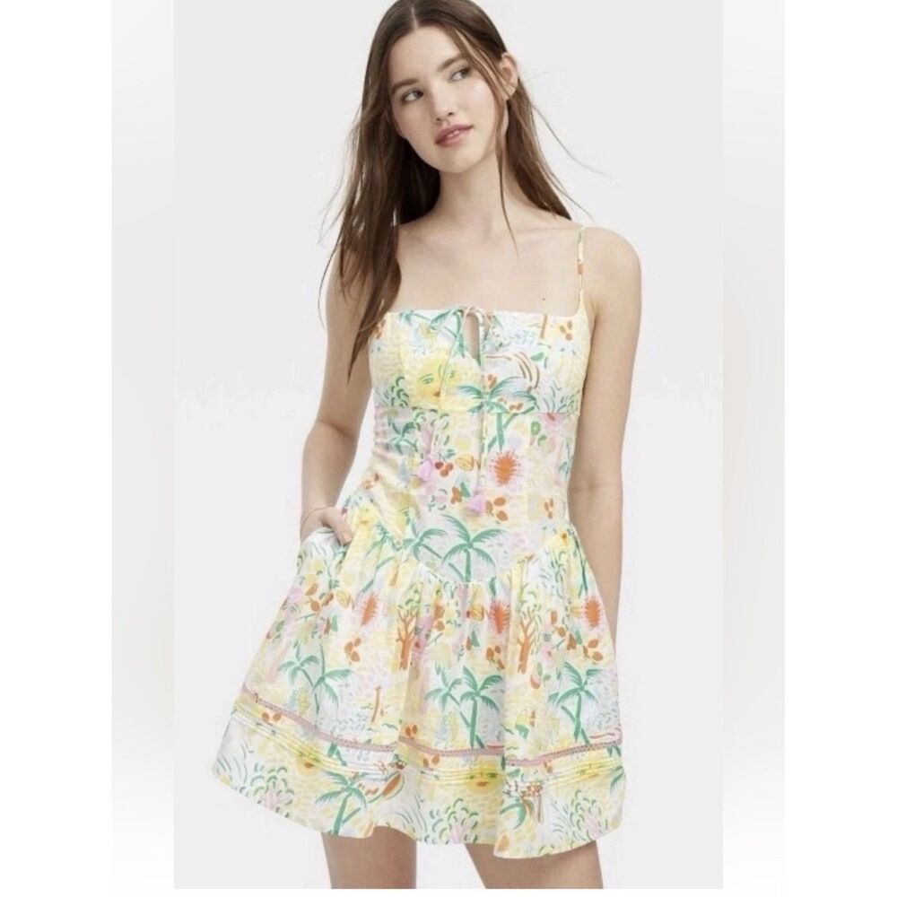 Roller Rabbit x Target Vacation Drop Waist Mini Dress NEW Yellow Medium